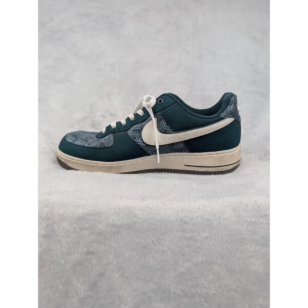 Nike Air Force 1 488298-306 Mens 12 Green Snake Skin Shoes Dark Atomic Teal - Picture 14 of 16